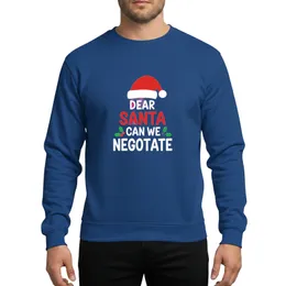 Funny Dear Santa, Can We Negotiate? Christmas Vacation Gift | Santa Hat, Holly, Red Green White Sweatshirt