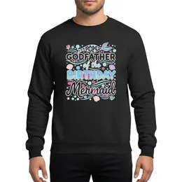 Godfather Birthday Mermaid Family Ocean Party Pink Teal Blue Whimsical Graphic Sweatshirt