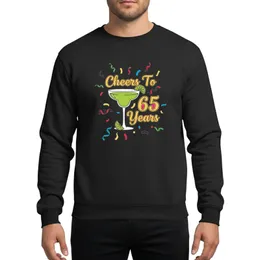 Cheers To 65 Years Hand-Drawn Margarita Confetti Graphic – Funny Golden 65th Birthday Celebration Sweatshirt