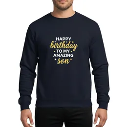 Happy Birthday To My Amazing Son Celebration | Golden Yellow Script & Stars Design Sweatshirt