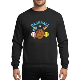 Baseball OR Softball Gender Reveal Party Design: Bats, Glove, Blue Pink Footprints Sweatshirt
