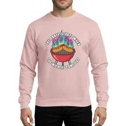 Playful Retro Hot Dog Wiener BBQ Grill Graphic Blue Flames Mustard Sweatshirt
