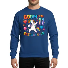 Whimsical Dabbing Rainbow Unicorn 11th Birthday Girl Metallic Balloons Celebration Sweatshirt
