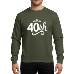 40th Birthday '40ish' Graphic Funny Modern White Script Playful Flourishes Sweatshirt
