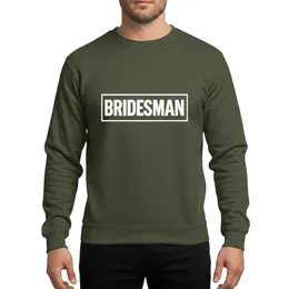 Bridesman Wedding Party Bachelor Bachelorette Subtle Chiseled Pure White Sans-Serif Design Sweatshirt