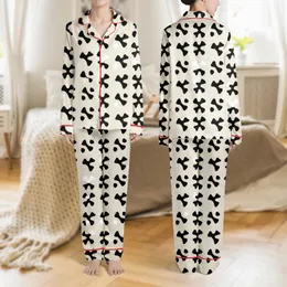 Set of Three Women's Short Sleeve Integrated Cami Layers - Abstract Organic Beige White Black Design Satin Pajamas Set