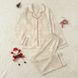 Spring Lounge V-Neck Ribbed Set: Subtle Beige Geometric Grid Pattern - Straight Leg Pajamas Satin Pajamas Set
