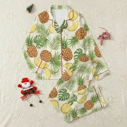 Women's Tropical Watercolor Pineapple & Palm Leaf Low-Top Canvas Sneakers Satin Pajamas Set