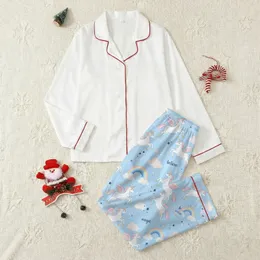 Personalized Unicorn Dreamwear: Whimsical Magical Unicorn Wonderland Pattern - Fantasy Sleepwear Set Satin Pajamas Set