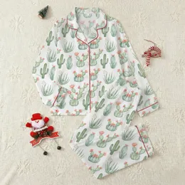 Personalized Cactus Lover Backpack: Hand-Painted Watercolor Succulent Design - Sage Green Botanical Print Satin Pajamas Set