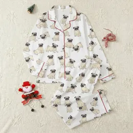Pug Lover Illustrative Fawn Cartoon Pug Pattern Low Top Canvas Sneakers Satin Pajamas Set