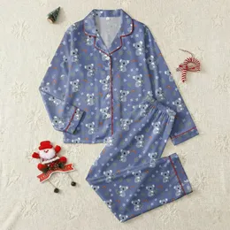 Koala Lover Women's Pajama Set: Playful Periwinkle Blue Eucalyptus Design Satin Pajamas Set