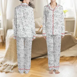Kids' Whimsical Pancake & Pajamas Birthday Sleepwear Set - Hand-Drawn Breakfast Doodle Satin Pajamas Set