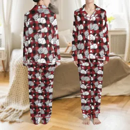 Women's Digital Pajama Sewing Pattern: Buffalo Plaid Bunny Bear Loungewear & Sleepwear Satin Pajamas Set
