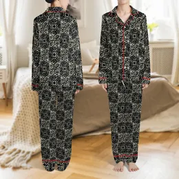 Women's Personalized Satin Long Sleep Set: Elegant Calligraphic Script Black & Off-White Design Satin Pajamas Set