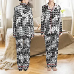 Bridesmaid & Junior Party Personalized Satin Sleep Ensemble: Elegant Black White Cursive Script Pattern Satin Pajamas Set