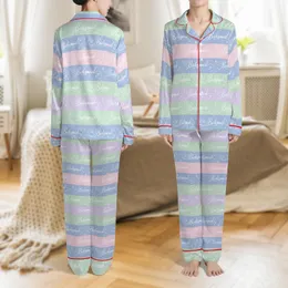 Bridesmaid Personalized Monogram Satin Pajamas: Elegant Script & Pastel Swirl Sleep Set Satin Pajamas Set