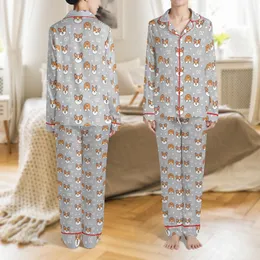 Personalized Pet Photo Pajama Pants: Custom Pet Portrait & Name Pattern Brushed Polyester Satin Pajamas Set