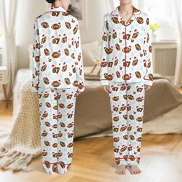 Personalized Six Seven Football Christmas All-Over Print Pajama Pants Satin Pajamas Set