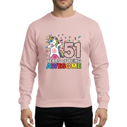 Dabbing Rainbow Unicorn 51st Birthday Fun Graphic for Women 51 Years Awesome Hot Pink Confetti Sweatshirt