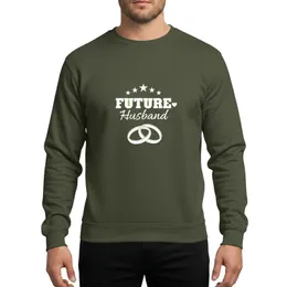 Future Husband Bachelorette Celebration White Heart Script Wedding Bands Sweatshirt