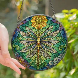 Holiday Art Enthusiasts' Intricate Tiffany Stained Glass Dragonfly Christmas Tree Mosaic Jewel Tones Stained Glass Suncatcher