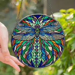 Art Lovers' Ornate Tiffany Stained Glass Dragonfly Jewel Tone Mosaic Design Stained Glass Suncatcher