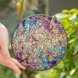Art Lovers' Tiffany Stained Glass Butterfly Iridescent Celestial Filigree Mosaic Art Design Stained Glass Suncatcher