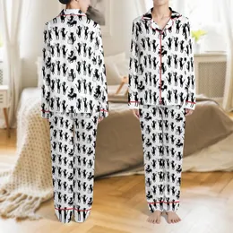 Music Lover's Whimsical Black Cat Saxophone Orchestra All-Over Print Pajamas Set Satin Pajamas Set