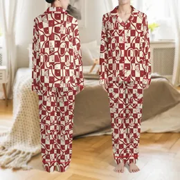 Holiday Pizza Party Pajamas: Red Checkerboard Gingerbread & Christmas Tree Sleep Set Satin Pajamas Set