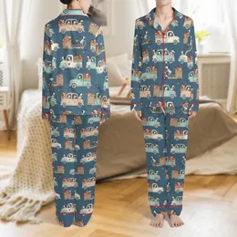 Customizable 2-Piece Pajama Mockup Template: Whimsical Dalmatian Love Delivery Design – Procreate & Photoshop Satin Pajamas Set