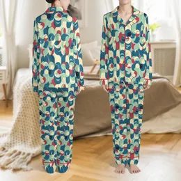 Pajama Comfort Lining: Abstract Organic Geometric Complement - Soft Interior Add-On Satin Pajamas Set