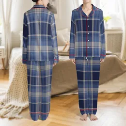 Men's Classic Navy Slate Plaid DIY Loungewear Project - Tartan Sleepwear Template Satin Pajamas Set
