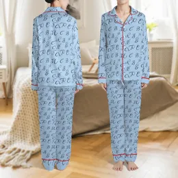 Elegant Monogram Style: Sky Blue Hand-Drawn Initial Pattern - Seamless Print Design Satin Pajamas Set