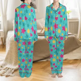 18-Inch Doll Crochet Pattern: Aqua Pink Yellow Stars Hearts Suns Pajamas - Digital PDF Satin Pajamas Set