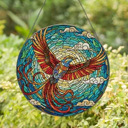 Nature Lovers' Vibrant Multi-Color Flying Bird Tiffany Stained Glass Jewel Tone Art Mosaic Stained Glass Suncatcher