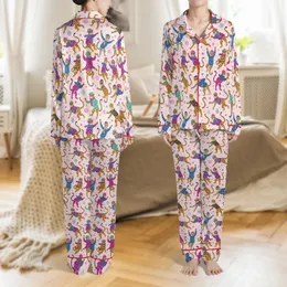 Teenagers' Quirky Leopard Fashion Print: Vibrant Cartoon Accessory Pattern Short-Sleeve & Shorts Pajama Set Satin Pajamas Set