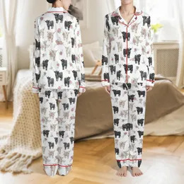 Highland Cow Canvas Sneakers: Rustic Floral Black & White Calf & Rose Blossom Print Satin Pajamas Set