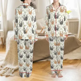 Sloth Lover's Cute Cartoon Sloths & Jungle Leaves Canvas Footwear Satin Pajamas Set