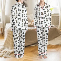 Black Goldendoodle Fan's Watercolor Puppy Fleece: Soft Cozy Loungewear Top Satin Pajamas Set