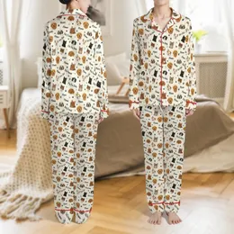Women's Custom Pet Photo Pajamas: Personalized All-Over Pet Portrait Satin Sleep Set Satin Pajamas Set