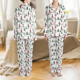 Family Kids Whimsical Nutcracker Ballet Pink Fairy & Mouse King Character Pattern Cozy Loungewear Set Satin Pajamas Set
