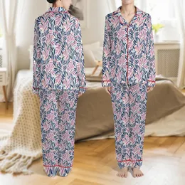 Women's Abstract Petal Print Pajama Shorts Set: Soft Rayon Spandex with Button Top & Interior Pockets Satin Pajamas Set
