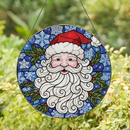 Festive Fans' Detailed Tiffany Style Stained Glass Santa & Winter Wonderland Mosaic Stained Glass Suncatcher