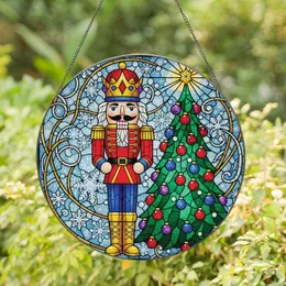 Holiday Enthusiasts' Intricate Tiffany Stained Glass Nutcracker Christmas Tree Jewel Tone Mosaic Stained Glass Suncatcher