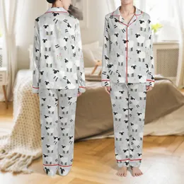 Sheep Lover Pajamas: Cheerful Fluffy Sheep & Pastel Wildflowers Sleep Set Satin Pajamas Set