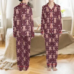 Cow Lover Cozy Wear: Pink Highland Cow Coffee Mug & Berry Pattern - Warm Cotton Blend Satin Pajamas Set