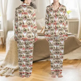 Festive Celebrators' Rustic Santa Head, Cow Print Hat, Howdy, Holly & Cowboy Boot Pattern Satin Pajamas Set