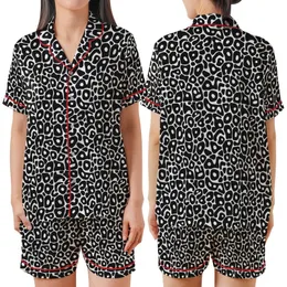 Minimalist Style Enthusiasts' High Contrast Flat Graphic Organic Irregular Black Blotches Pattern Satin Short-Sleeve Pajamas Set