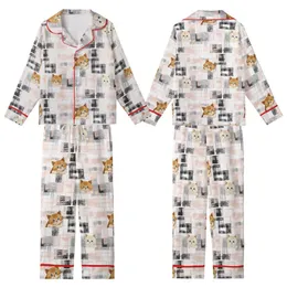 Kitten Lovers' Adorable Cream Tan Kittens Blue Green Eyes White Black Pink Grey Deconstructed Plaid Pattern Kid Satin Pajamas Set
